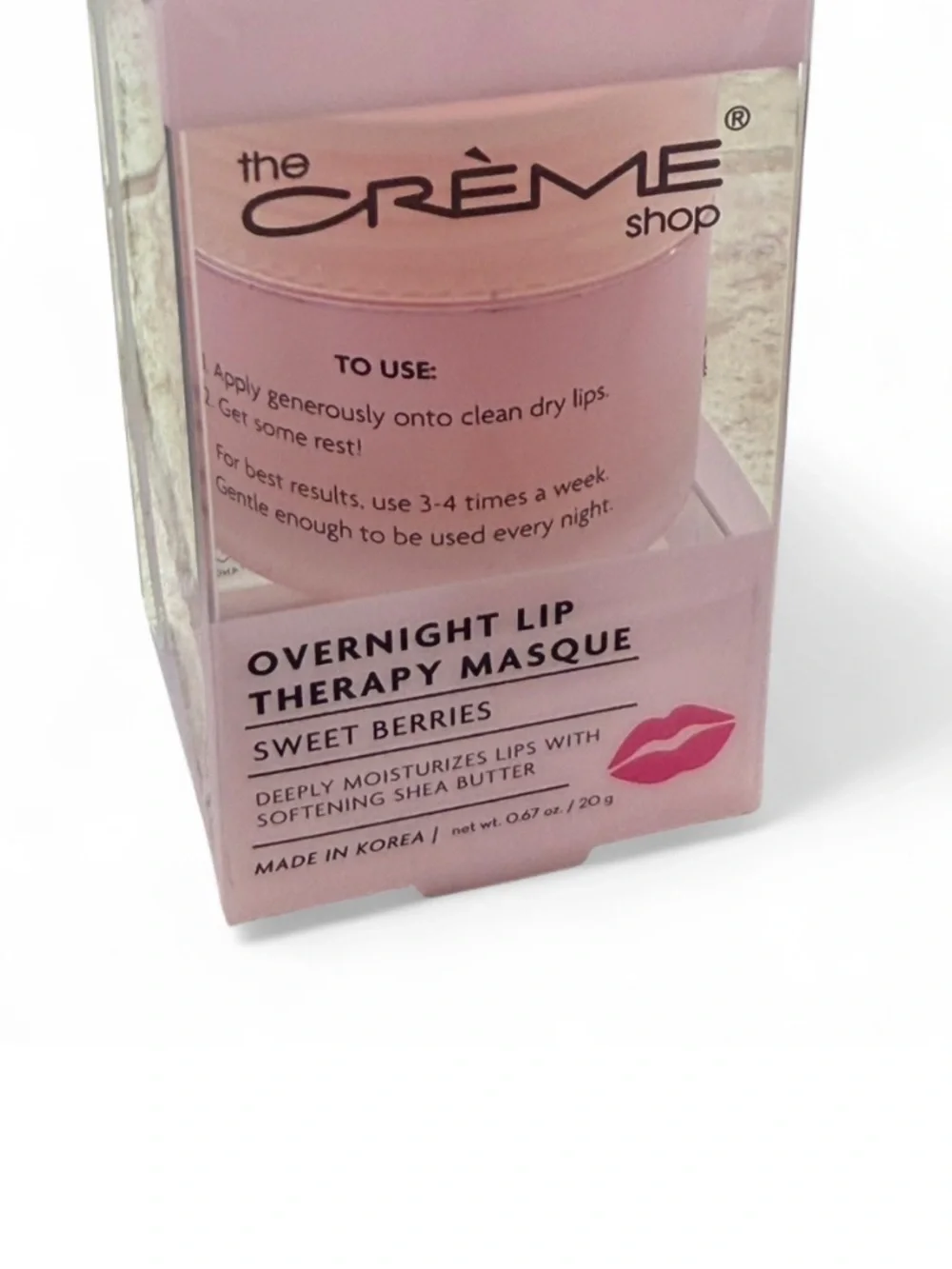 New The Crème Shop Overnight Lip Therapy Masque - Sweet Berries (Pink)